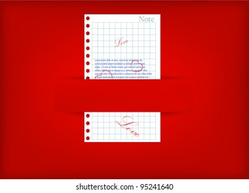 vector  greeting card  with sheet of paper