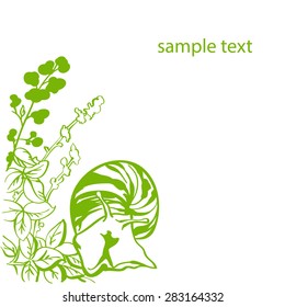 Vector greeting card with snail graphic for your design