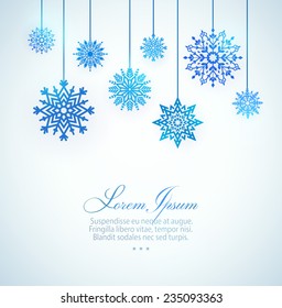 Vector greeting card with snowflakes