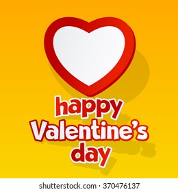 Vector greeting card for St Valentine's Day with heart and text in sticker style