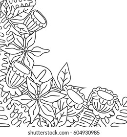 Vector greeting card template in black and white. 