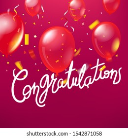 Vector greeting card template. Congratulations