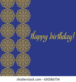 Vector greeting card template with decorative elements mandala.