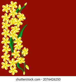 Vektorgrafik - Grußkartenvorlage.
Blumenmuster, vergessene Blumen und Blätter.