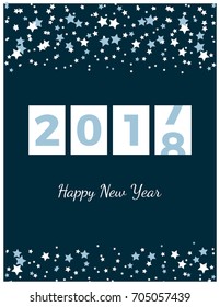 Vector Greeting Card Template - Happy New Year 2018
