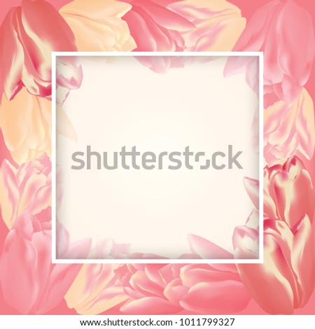 vector greeting card template tulip flowers stock vector royalty