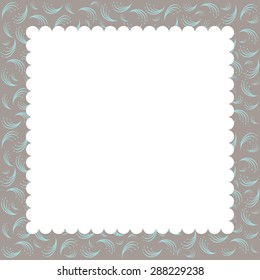 Vector greeting card template. Vintage floral frame.