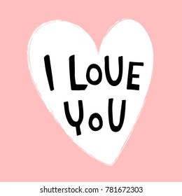 vector greeting card template, white heart with grunge effect on pink background