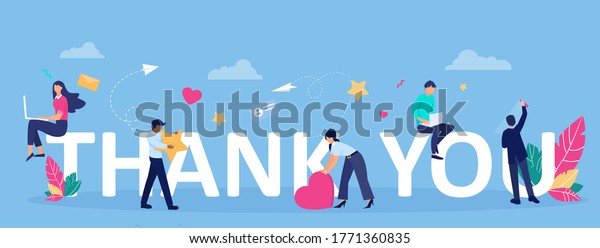 Vector Greeting Card Thank You Message Stock Vector (Royalty Free ...