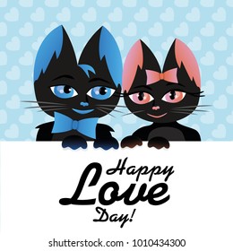Vector greeting card with Valentine's Day. Vector illustration for your design