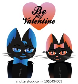 Vector greeting card with Valentine's Day. Vector illustration for your design