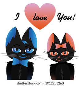 Vector greeting card with Valentine's Day. Vector illustration for your design