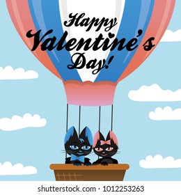 Vector greeting card with Valentine's Day. Vector illustration for your design