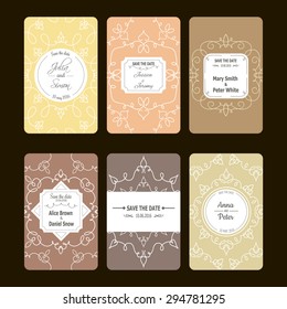 Vector greeting cards collection. Ideal for Save The Date, baby shower, mothers day, valentines day, birthday cards, invitations. Set of perfect vector card templates.