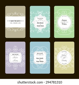 Vector greeting cards collection. Ideal for Save The Date, baby shower, mothers day, valentines day, birthday cards, invitations. Set of perfect vector card templates.