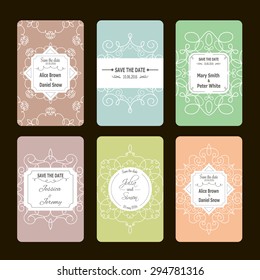 Vector greeting cards collection. Ideal for Save The Date, baby shower, mothers day, valentines day, birthday cards, invitations. Set of perfect vector card templates.