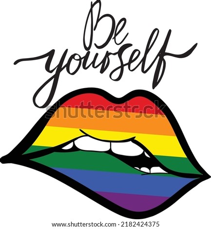 Vector  greeting cards for LGBTQIA Pride Month. Social media post with groovy queer slogans and phrase. LGBT rainbow flag colors, love word in heart shape and Gay Pride Loading bar. Vector
