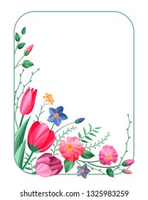 Vector greeting cards with spring flowes