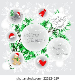 Vector greeting Christmas card. Perfect as invitation, banner or announcement.
