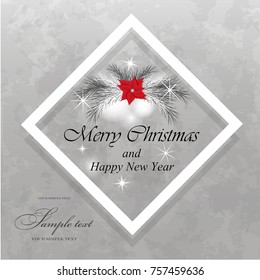 Vector greeting Christmas card. Perfect as invitation, banner or announcement.