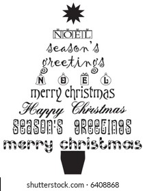vector greeting christmas tree