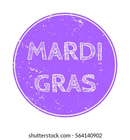 Vector greeting design card with inscription Mardi gras