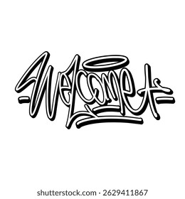 vector greeting in graffiti style
