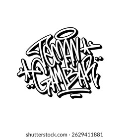 vector greeting in graffiti style