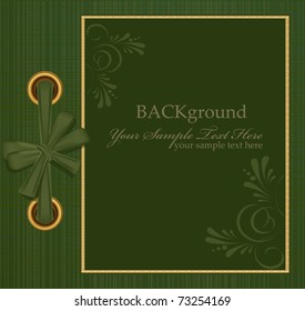 vector greeting green album for photos with a bow