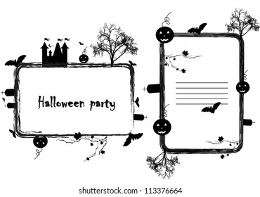 vector greeting Halloween cards