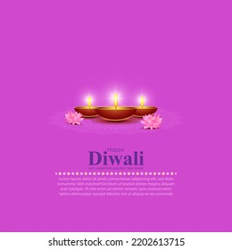 Vector greeting of Happy Diwali, Dipawali, the Indian festival of lights,