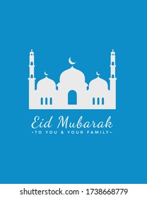 Saludo de los vectores Feliz Eid Mubarak 2020