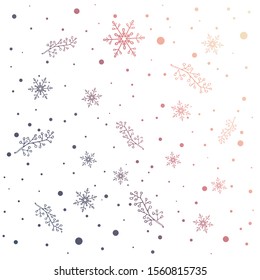 Vector greeting illustration snowflakes and berries