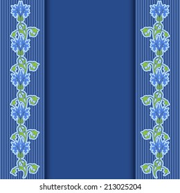 Vector greeting or invitation card with cornflowers and place for text.