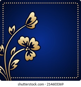 Vector greeting or invitation card with flower and place for text.