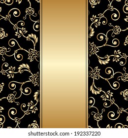 Vector greeting or invitation card with vintage lace floral pattern and place for text.