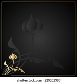 Vector greeting or invitation card with vintage floral pattern and place for text.