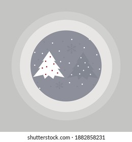 vector greeting new year card. christmas card with trees and snow