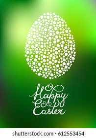 Vector greeting text 'Happy Easter' and egg
