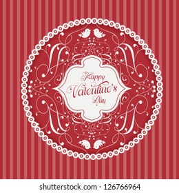 Vector greeting Valentine's card. Perfect as invitation or announcement.