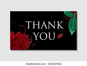 vector greetings card with rose template design in black background illustration
