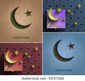 Vector Greetings cards For holy month of muslim community Ramadan Kareem celebration, Vector Eps 10