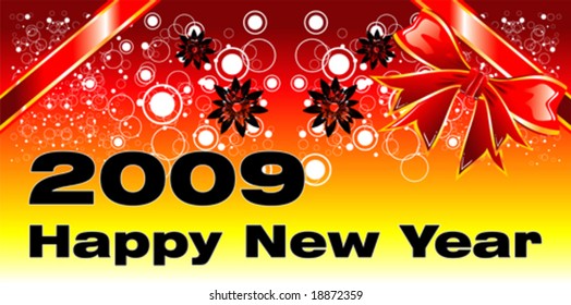 VECTOR Greetings and happy new year 2009 card