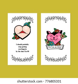 Vector greetings for Valentine's day. The emblem of love.