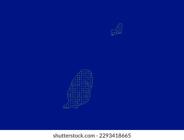 Vector Grenada map for technology or innovation or it concepts. Minimalist country border filled with 1s and 0s. File is suitable for digital editing and prints of all sizes.