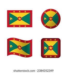 Vector Grenada National Flag Icons Set