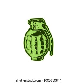Vector Of Grenade Bomb Illustration Isolated In White Background