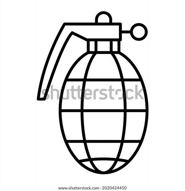 Vector Grenade Outline Icon Design Stock Vector (Royalty Free ...