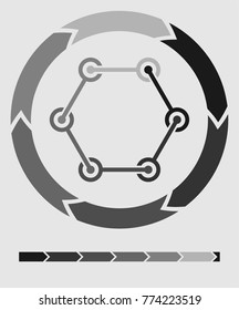 vector grey abstract icon, logo for your company