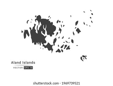 Vector grey Aland Islands map on white background
